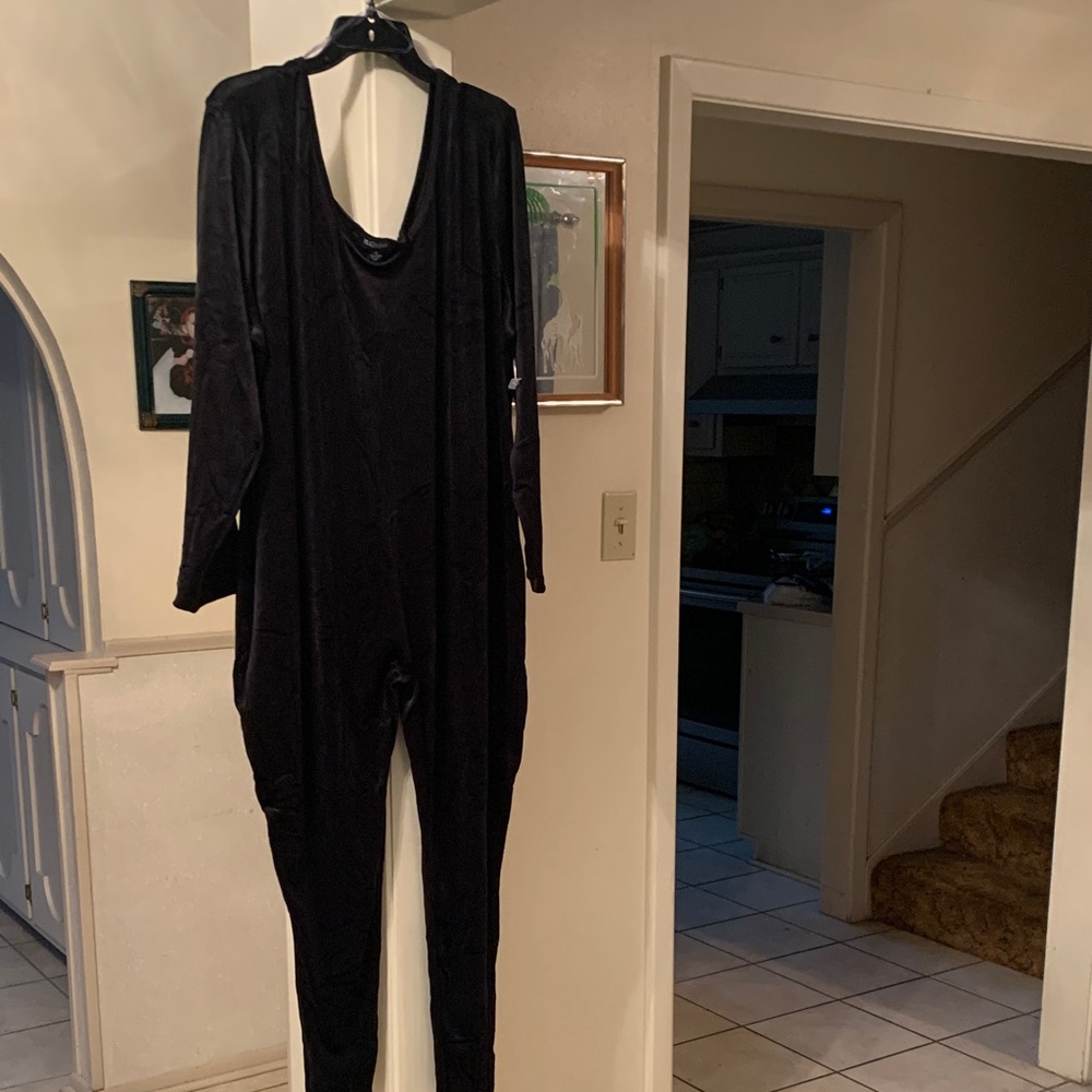 🖤🖤OHH LA LA! Black PLUS SIZE 4X  Long Sleeve LIGHTWEIGHT Jumpsuit Romper🖤🖤